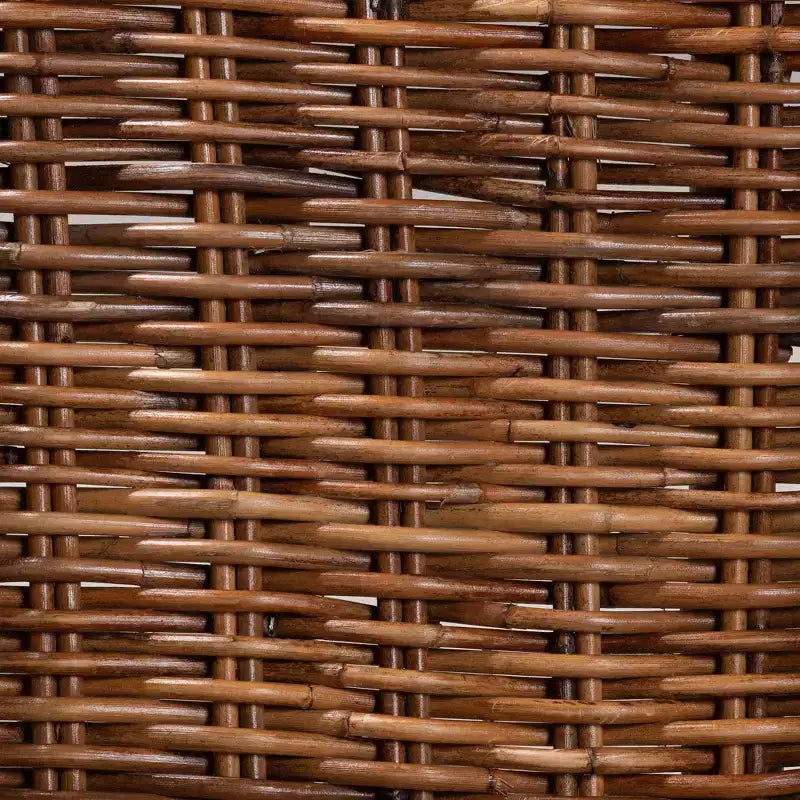 bali & pari Mario modernes Boho-Esszimmerstuhl-Set aus 2 Stück aus natürlich braun gebeiztem Teakholz und Rattan