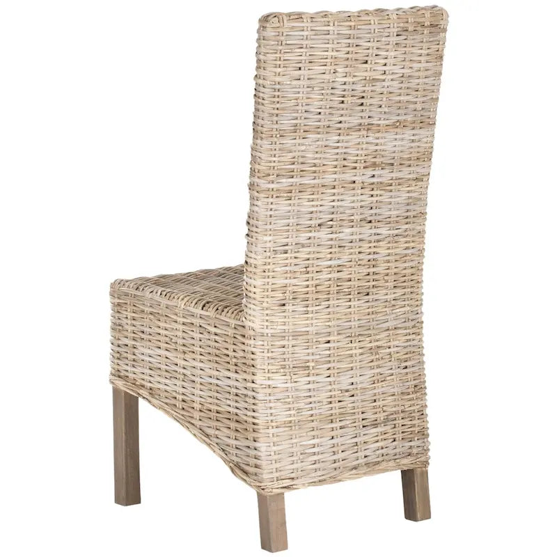 Set van 2 eetkamerstoelen van naturel rotan, 19W x 22D x 41H, boho-kuststijl