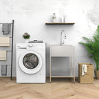 Lavatoio per lavanderia con mobile, in acciaio inox, 24-in W x 22-in D x 35-in H