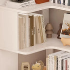 Libreria angolare in legno ingegnerizzato con 6 ripiani