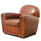 Pasargad Home Club-Sessel Paris aus echtem Leder, braun