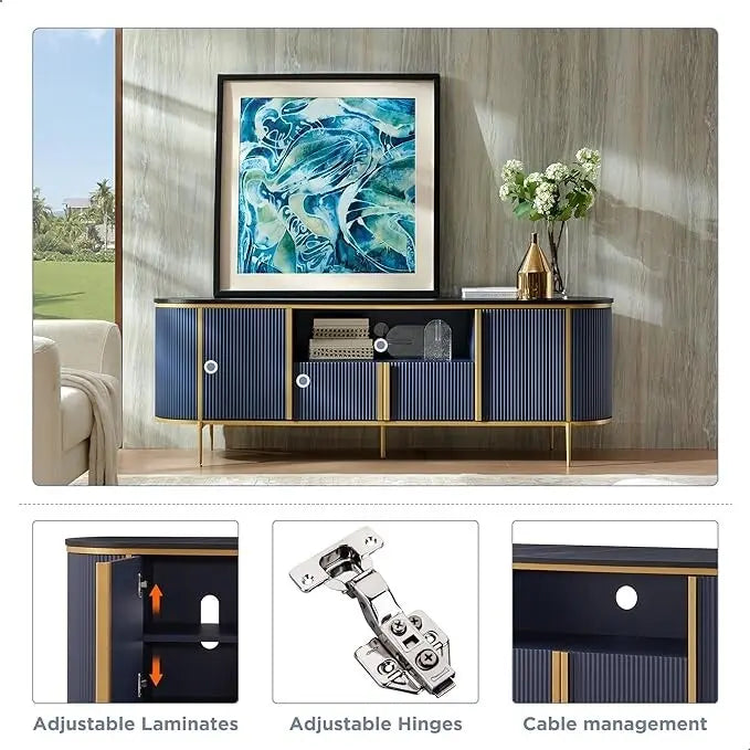 Moderne luxe tv-meubel, entertainmentmeubel met imitatiemarmeren blad
