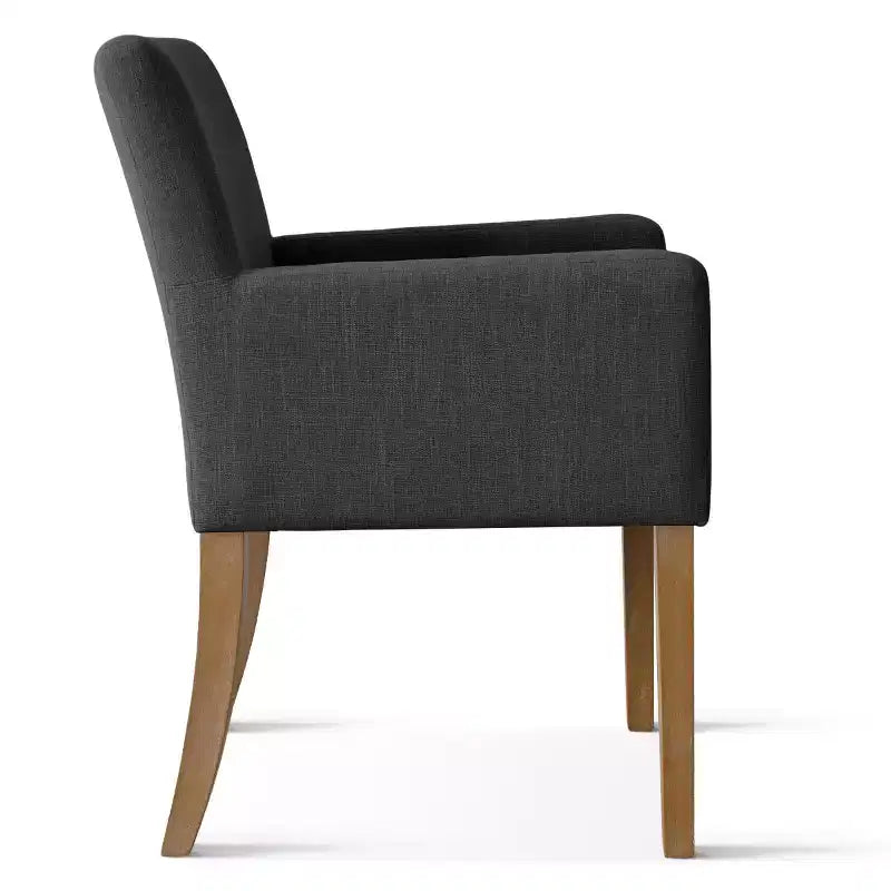 Set di 6 sedie da pranzo imbottite con braccioli, poltroncine moderne in lino con gambe in legno, sedie decorative per sala da pranzo e soggiorno - Panipeachy