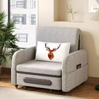 Fauteuil convertible 3-en-1 Gaoyangjiaju avec tiroir de rangement - Canapé-lit gigogne avec poche latérale et coussin - Gris