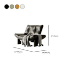 Fauteuil d'appoint contemporain noir en chenille capitonnée sans accoudoirs