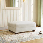 Grand pouf décoratif moderne en velours côtelé