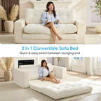 Rozkładana sofa-futon Mjkone 2 w 1 o szerokości 71', tapicerowana tkaniną sztruksową, z pikowanymi guzikami, dwuosobowa sofa z funkcją spania, oszczędzająca miejsce