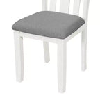 Uitschuifbare eethoekset in landelijke stijl voor 6 personen, rechthoekige tafel en 6 gestoffeerde stoelen