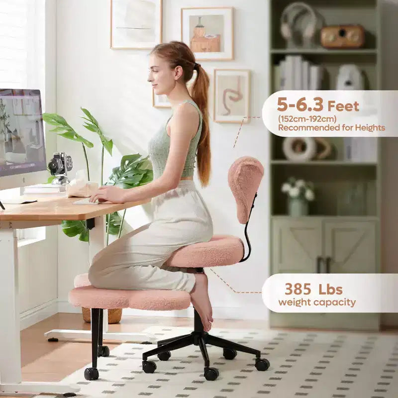 Sedia da ufficio ergonomica Pinmoco a gambe incrociate, sedia da meditazione regolabile in altezza, girevole a 360, con supporto lombare, per attività e ufficio, sedia per ADHD