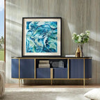Moderne luxe tv-meubel, entertainmentmeubel met imitatiemarmeren blad