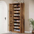 Lantine 70.8 Tall Shoe Cabinet with Shutter Doors, 9-Tier 27 Pairs Vertical Shoe Storage Cabinet