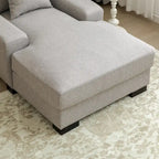 Modernes übergroßes Chaiselongue-Schlafsofa im Mid-Century-Stil mit Kissen