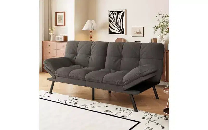 Umwandelbares Futonsofa mit verstellbarer Rückenlehne und abnehmbaren Armlehnen