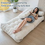 Sofá-cama dobrável de bombazina de 8 lugares, individual