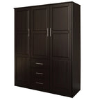 Palace Imports Cosmo Kleiderschrank mit 3 Türen aus 100 % Massivholz und Türen aus Massivholz oder mit Spiegel