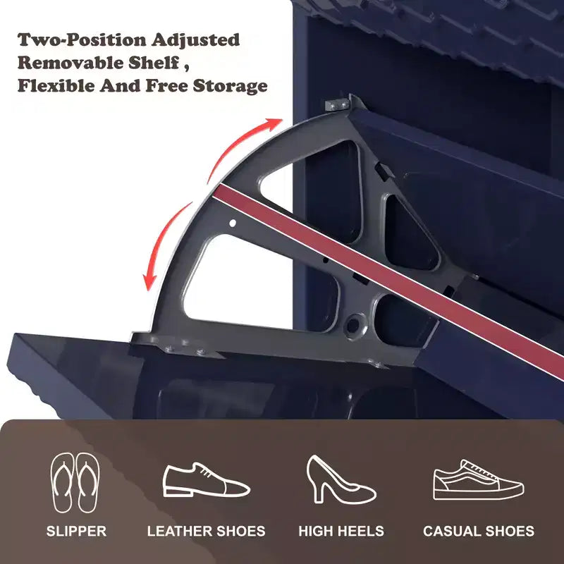 CLIHOME Schuhschrank für den Eingangsbereich mit Stauraum für 24 Paar Schuhe, Klappschubladen, Schuhregal und Organizer