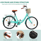 Moasis24/ 26 Cruiser-Fahrrad mit 7 Gängen, verstellbarer Tiefeinstieg, Pendlerfahrrad