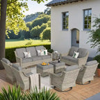 XIZZI 9-delige loungeset voor buiten met draaibare stoel