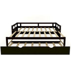 Uitschuifbaar ligbed met onderschuifbed, houten ligbed met onderschuifbed