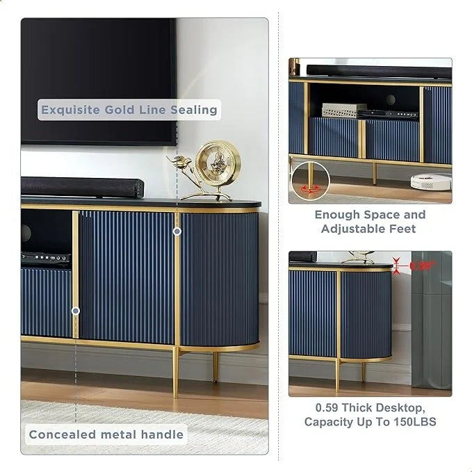 Moderne luxe tv-meubel, entertainmentmeubel met imitatiemarmeren blad