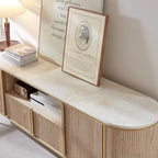 Moderne luxe tv-meubel, entertainmentmeubel met imitatiemarmeren blad