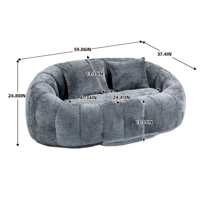 Sitzsack-Sessel aus Chenille, lässiges Sofa