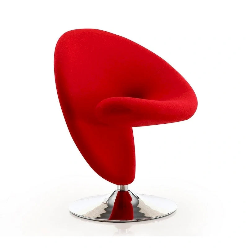 Manhattan Comfort Curl Akzent-Drehsessel aus Wollmischgewebe mit Chromgestell (2er-Set)