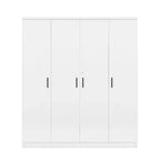 Viertüriger Kleiderschrank aus Holz mit Kleiderstange, 1 Schublade und Einlegeböden