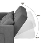 Sofá-cama ajustável 3 em 1, sofá-cadeirão extensível, cama dobrável convertível para sala de estar