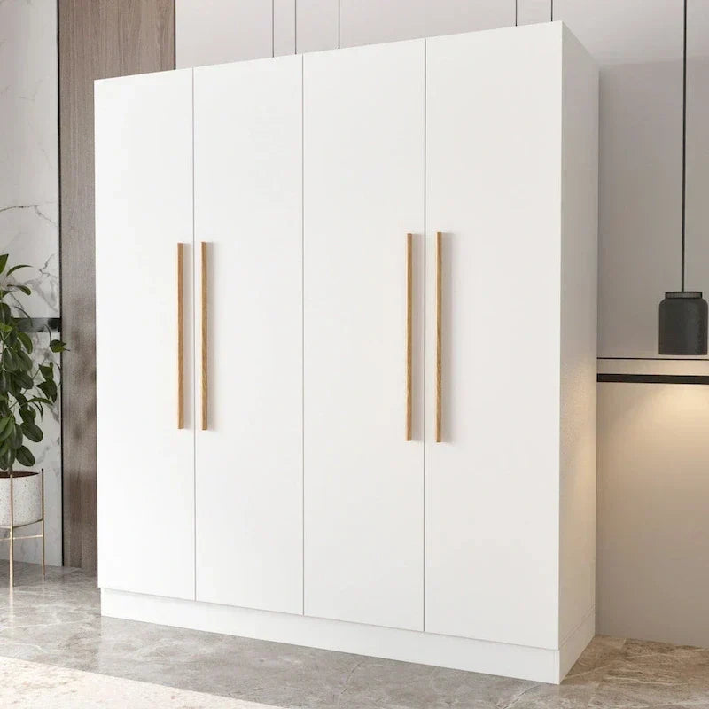 Moderner freistehender Kleiderschrank aus Massivholz mit Einlegeböden
