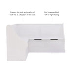 Banc d’angle petit-déjeuner Tobin traditionnel en bois massif, sans dossier, avec rangement et coussin blanc - Linon