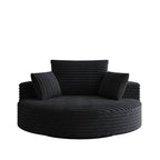 Draaifauteuil voor één persoon van corduroy, chenille en schuim
