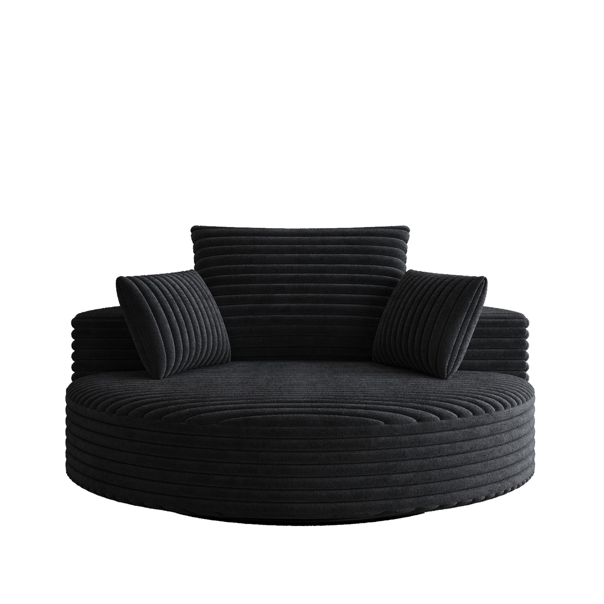 Draaifauteuil voor één persoon van corduroy, chenille en schuim