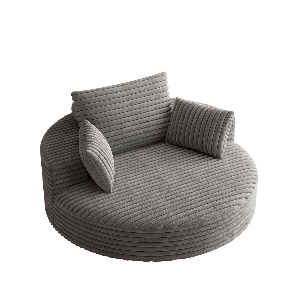 Draaifauteuil voor één persoon van corduroy, chenille en schuim