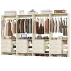 Besiost Set aus 4 Schrankorganisatoren mit Holzschubladen und Kleiderstangen