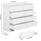 8-Drawer Storage Cabinet, Chest of Drawers with Deep Drawers, Large Wide-Top Closet for Living Room, Hallway, Children's Room