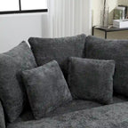 Modern Sofa Chair Round Accent Barrel Chair With 5 Pillows and Optional Ottoman