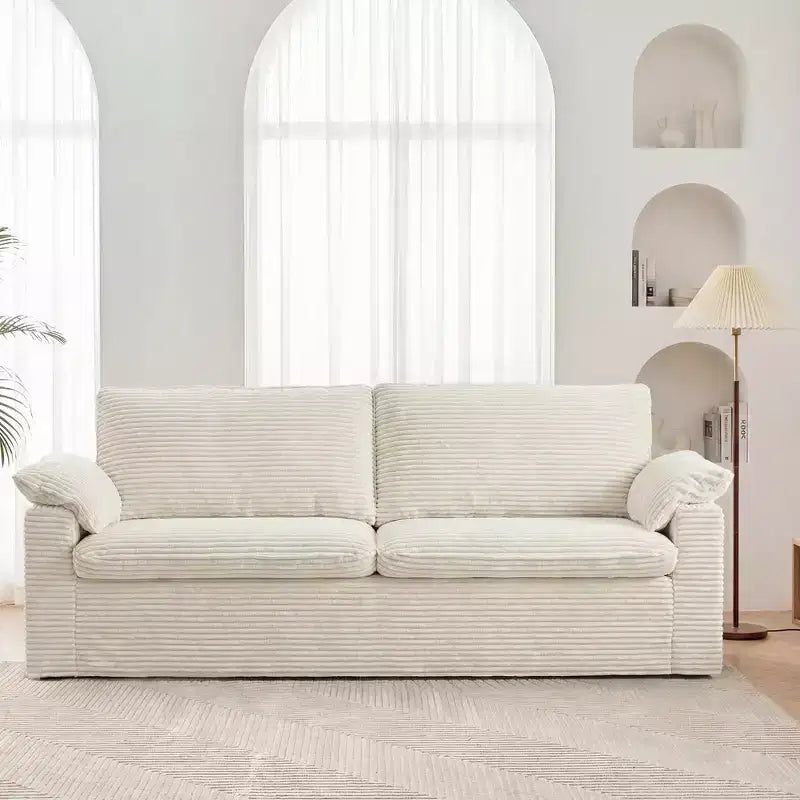 Divanetto a due posti Dyonery 86 Cloud, seduta profonda e cuscini con braccioli larghi, struttura robusta, design ergonomico traspirante