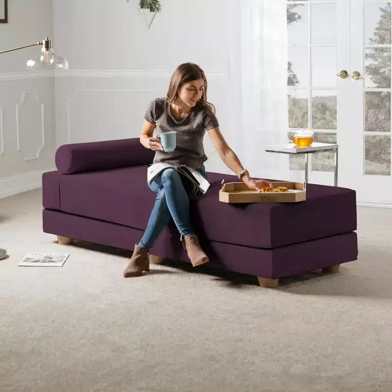 Tagesbett / ausziehbares Schlafsofa in Queen-Size - Microvelvet