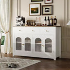 Credenza contenitore stretta da 55 pollici con 3 cassetti e 4 ante per cucina, sala da pranzo e soggiorno