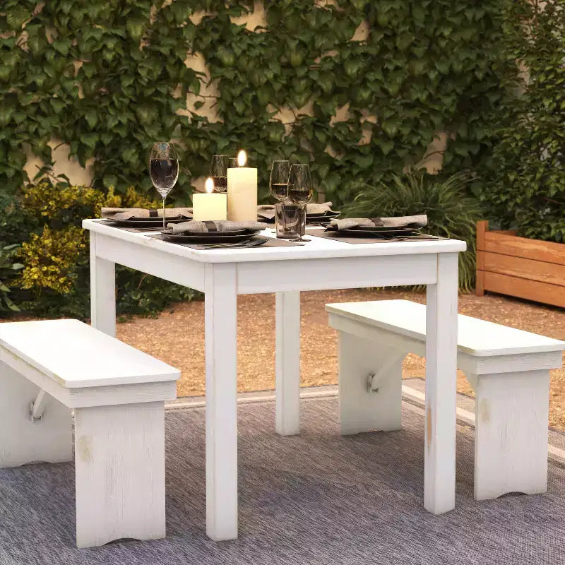 Flash Furniture rechthoekige boerderij-eettafel van massief grenenhout, 46 x 30