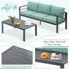 AECOJOY 7-teiliges Gartenmöbelset aus Aluminium für draußen