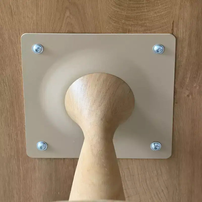 Tavolo da pranzo rotondo moderno con base a piedistallo e finitura effetto legno, tavolino da cucina per appartamento, sala da pranzo e soggiorno-Panipeachy