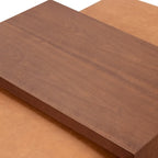 Pouf Jarmo Poly & Bark avec tablette en noyer réglable - cuir italien véritable pleine fleur