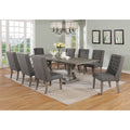 Beste Quality Furniture rustieke uitschuifbare grijze eetkamerset, 9-delig