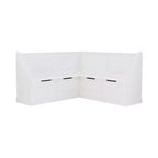 Banc d’angle petit-déjeuner Tobin traditionnel en bois massif, sans dossier, avec rangement et coussin blanc - Linon