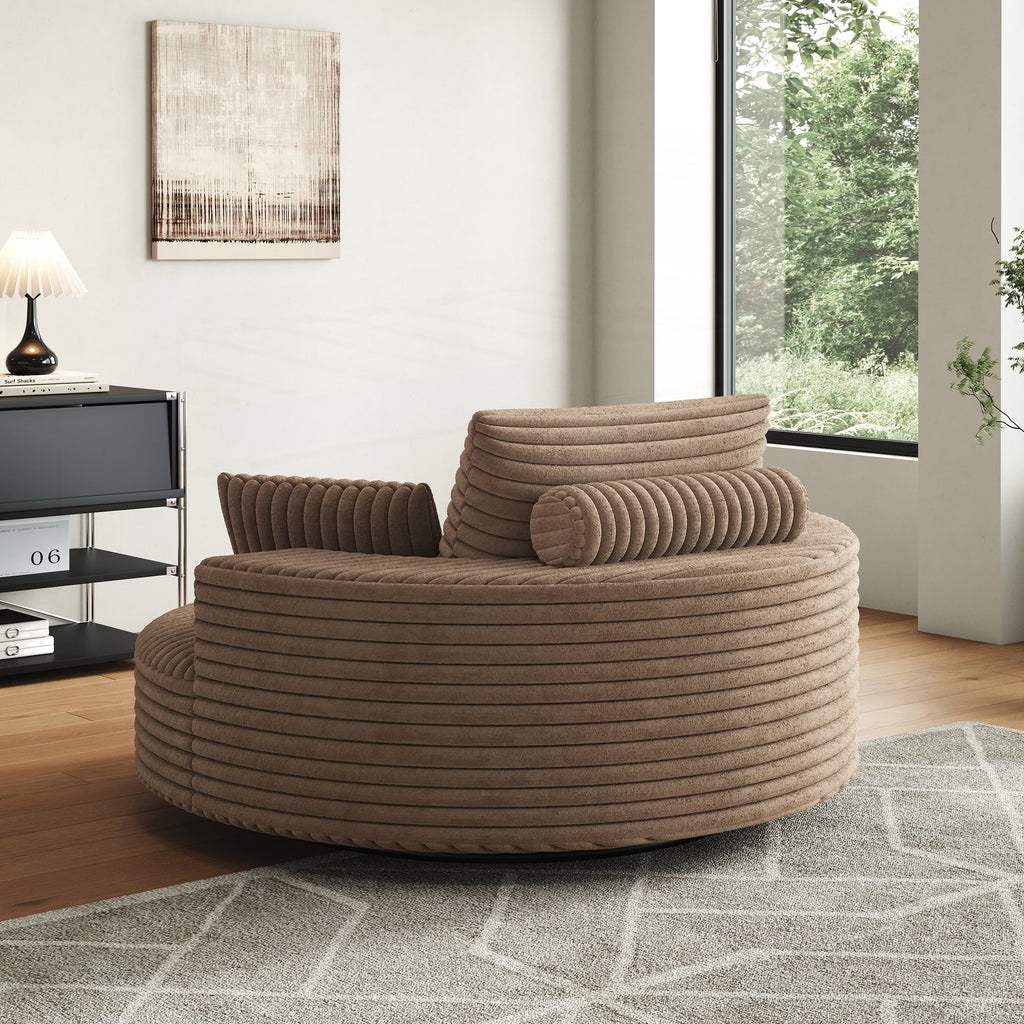 Draaifauteuil voor één persoon van corduroy, chenille en schuim