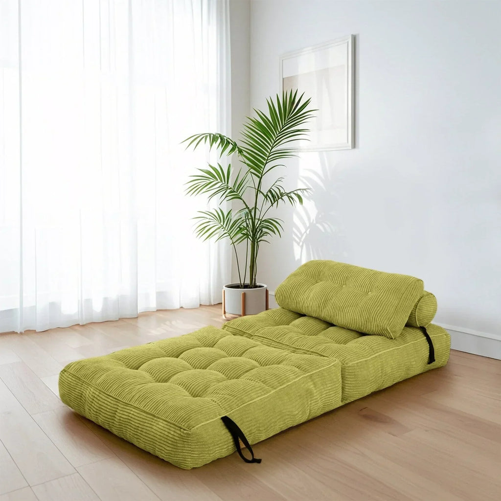 Sofá-cama dobrável de bombazina de 8 lugares, individual