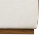 Pouf Jarmo Poly & Bark avec tablette en noyer réglable - cuir italien véritable pleine fleur