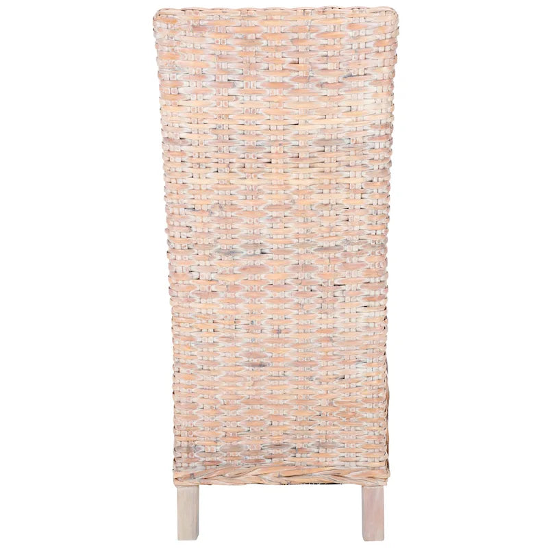 Set van 2 eetkamerstoelen van naturel rotan, 19W x 22D x 41H, boho-kuststijl